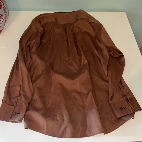 Michael Michael Kors Men’s Cinnamon Brown Button Down Long Sleeve Shirt, XL - Picture 6 of 7